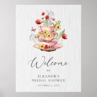 Elegant Wildflower Tea Party Bridal Shower Welcome