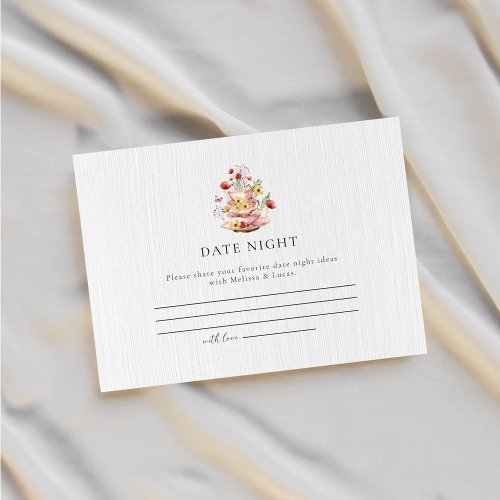 Elegant Wildflower Tea Party Date Night Ideas  Enclosure Card
