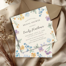 Elegant Wildflower Watercolor Bridal Shower
