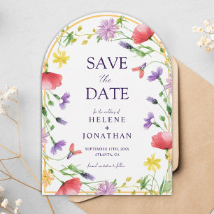 Elegant Wildflower Watercolor Floral Boho Wedding Save The Date