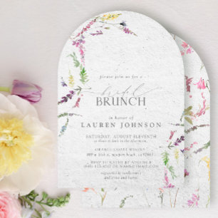 Elegant Wildflower Watercolor Floral Bridal Brunch Invitation