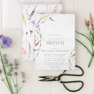 Elegant Wildflower Watercolor Floral Bridal Brunch Invitation
