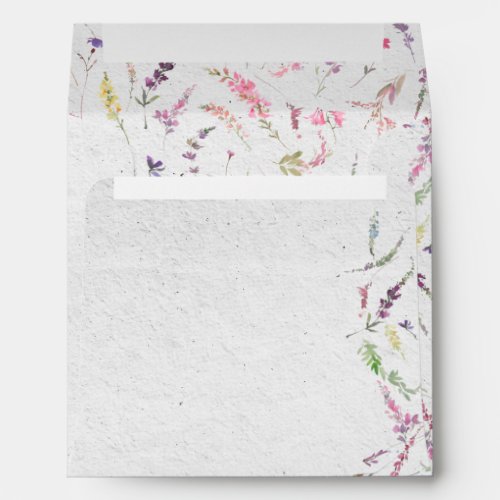 Elegant Wildflower Watercolor Floral Bridal Shower Envelope