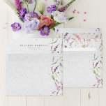 Elegant Wildflower Watercolor Floral Bridal Shower Envelope<br><div class="desc">A beautiful, modern, elegant square invitation envelope, featuring watercolor wildflower motifs in soft shades of blush pink, lilac and lavender, yellows, blues and delicate green botanical leaves on the front, back & inside. Return address on back of envelope. Part of a co-ordinated suite. See full collection here: https://www.zazzle.com/collections/elegant_wildflower_watercolor_floral_bridal_shower-119635760261893795 contact designer...</div>