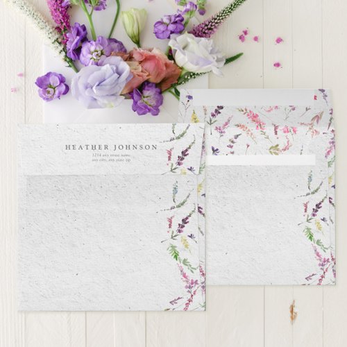 Elegant Wildflower Watercolor Floral Bridal Shower Envelope