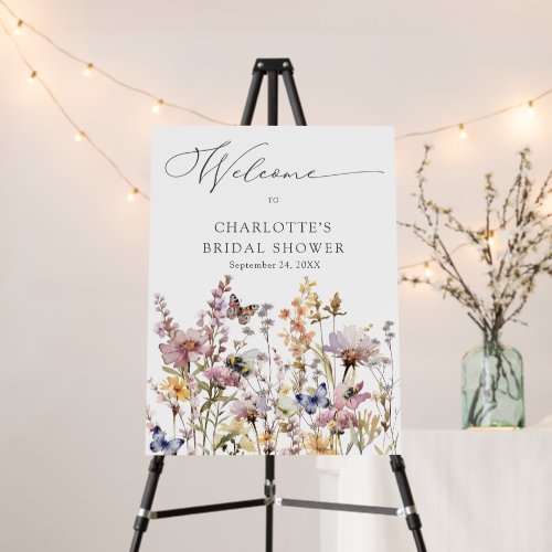 Elegant Wildflower Watercolor Floral Bridal Shower Foam Board