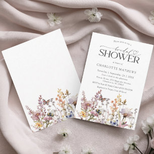 Elegant Wildflower Watercolor Floral Bridal Shower Invitation