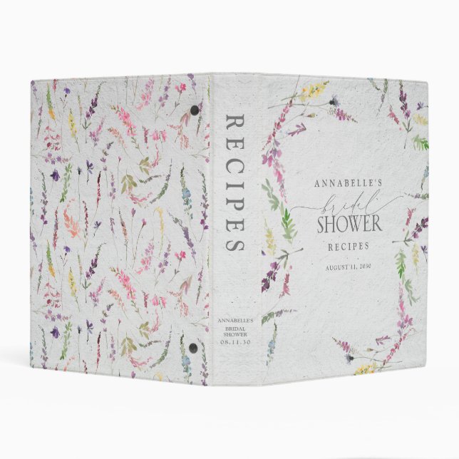 Elegant Wildflower Watercolor Floral Shower Mini Binder (Background)