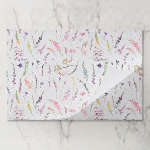 Elegant Wildflower Watercolor Paper Placemats