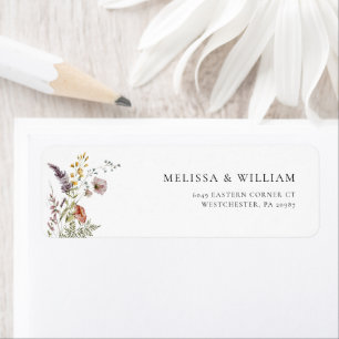 Elegant Wildflower Watercolor Return Address Label