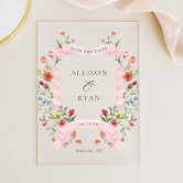 Whimsical Garden Wildflower Classic Wedding  Acrylic Invitations