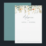 Elegant Wildflower Wedding Advice Card<br><div class="desc">This collection features a border of elegant watercolor wildflowers and greenery in shades of green,  teal,  orange,  and yellow.</div>