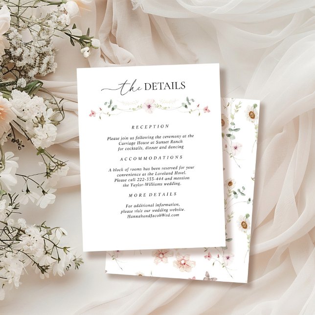 Elegant Wildflower Wedding Details Enclosure Card (Creator Uploaded)