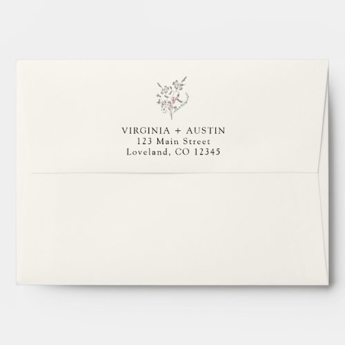 Elegant Wildflower Wedding Envelope