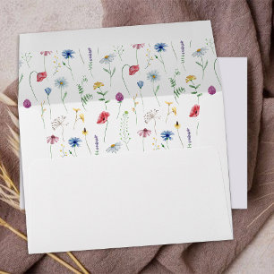 Elegant Wildflower Wedding Envelope