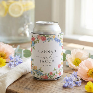 Elegant Wildflower Wedding Favor Can Cooler