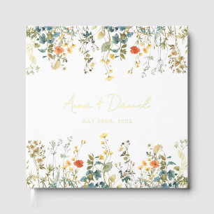 Elegant Wildflower Wedding Foil Guest Book