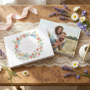 Elegant Wildflower Wedding Foil Guest Book