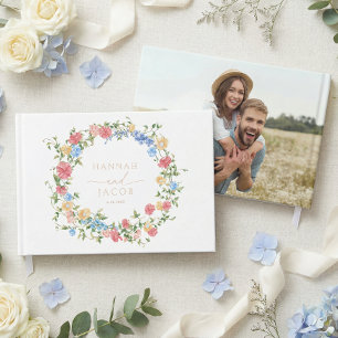 Elegant Wildflower Wedding  Foil Guest Book