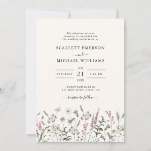 Elegant Wildflower Wedding Invitation
