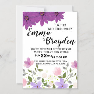 Elegant Wildflower Wedding Invitation