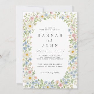 Elegant Wildflower Wedding Invitation