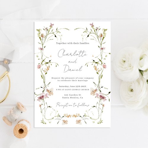 Elegant Wildflower Wedding invitation