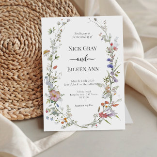 Elegant Wildflower Wedding Invitation