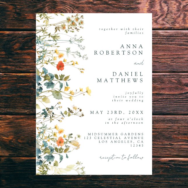 Elegant Wildflower Wedding Invitation (Creator Uploaded)