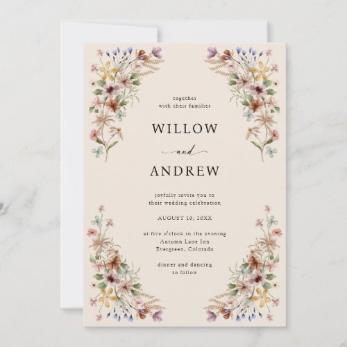 Elegant Wildflower Wedding Invitation