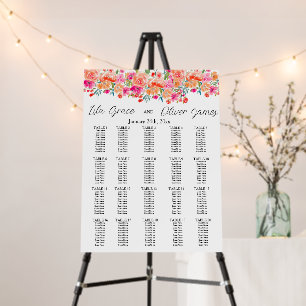 Elegant Wildflower Wedding Invitation Foam Board
