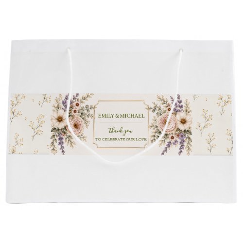 Elegant Wildflower Wedding Large Gift Bag