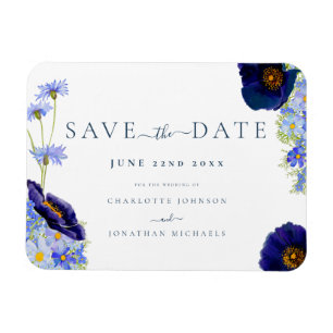 Elegant Wildflower Wedding Magnet