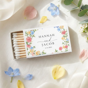 Elegant Wildflower Wedding Matchboxes
