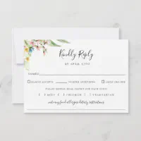 An Elegant Affair Wedding RSVP with Entree Choices, Zazzle