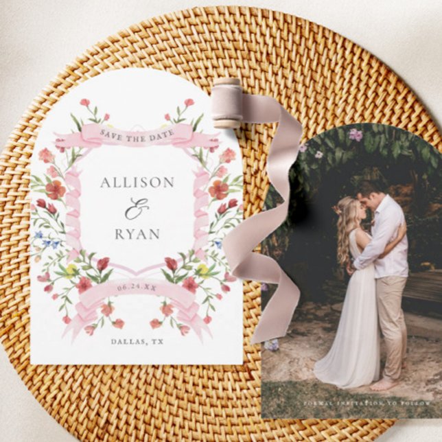 Elegant Wildflower Wedding Photo Save The Date (Creator Uploaded)