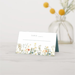 Elegant Wildflower Wedding Place Card