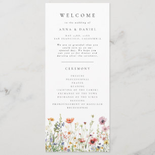 Elegant Wildflower Wedding Program