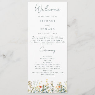 Elegant Wildflower Wedding Program
