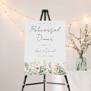 Elegant Wildflower Wedding Rehearsal Dinner Foam Board