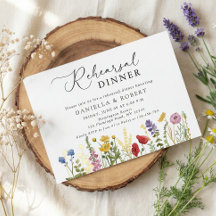 Elegant Wildflower Wedding Rehearsal Dinner