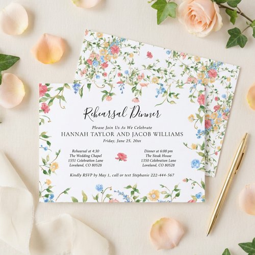 Elegant Wildflower Wedding Rehearsal Dinner