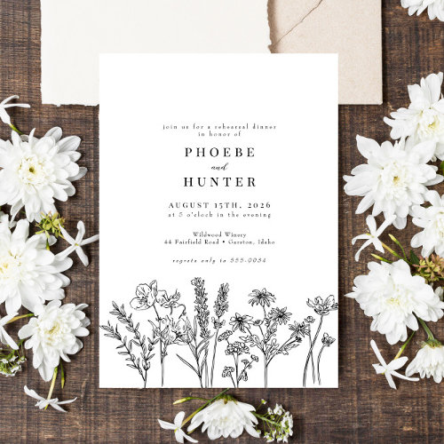 Elegant Wildflower Wedding Rehearsal Dinner