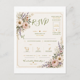 Elegant Wildflower Wedding Response Card