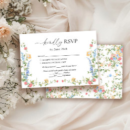 Elegant Wildflower Wedding RSVP Card