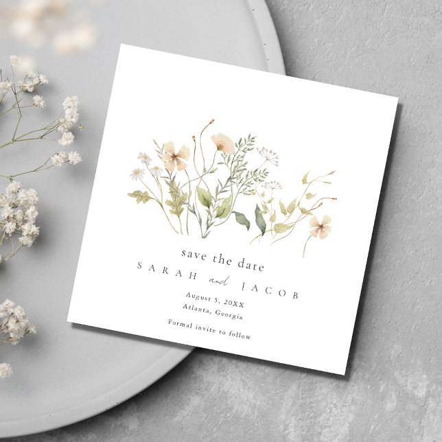 Elegant Wildflower Wedding  Save The Date (Elegant Wildflower Wedding Save The Date)