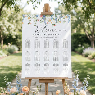 Elegant Wildflower Wedding Seating Chart Foam Board