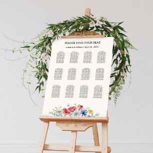 Elegant Wildflower Wedding Seating Chart Foam Board