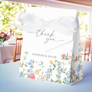 Elegant Wildflower Wedding Thank You Favor Boxes