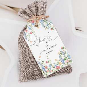 Elegant Wildflower Wedding Thank You Favor Gift Tags